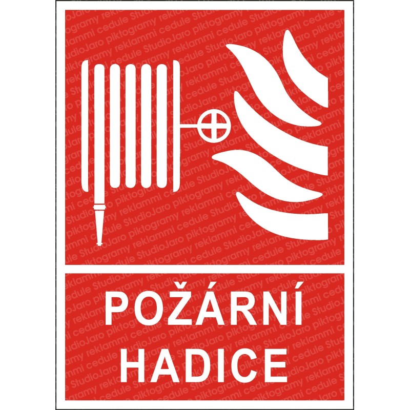 Cedule POŽÁRNÍ HADICE 1