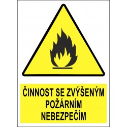Cedule ČINNOST SE ZVÝŠENÝM...