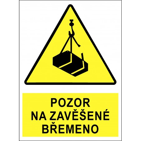 Cedule POZOR NA ZAVĚŠENÉ BŘEMENO 1