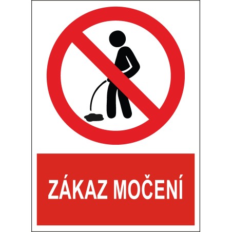 Cedule ZÁKAZ MOČENÍ 2