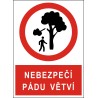 Cedule NEBEZPEČÍ PÁDU VĚTVÍ 2